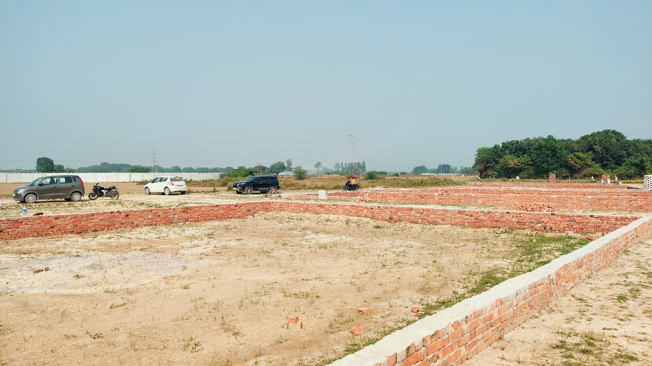 Plot boundaries being marked in brick